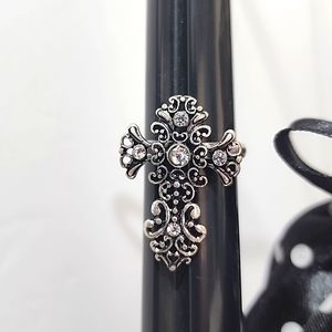 Idyllwild Cross Ring with Rhinestones